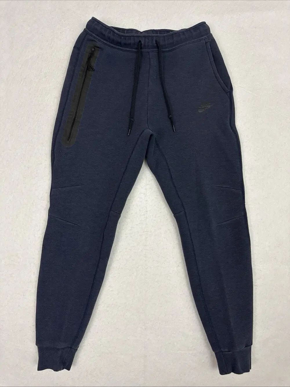 Nike Tech Fleece Joggers Mens Small Navy Blue Slim Fit Tapered Sweatpants